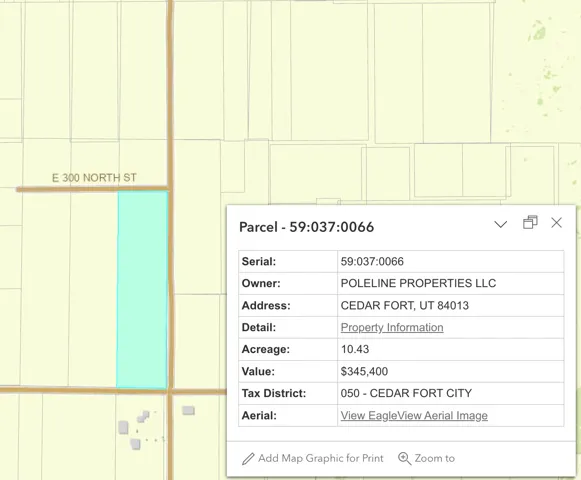 Property Parcel Details. Displaying ownership, address, acreage, and valuation for the property