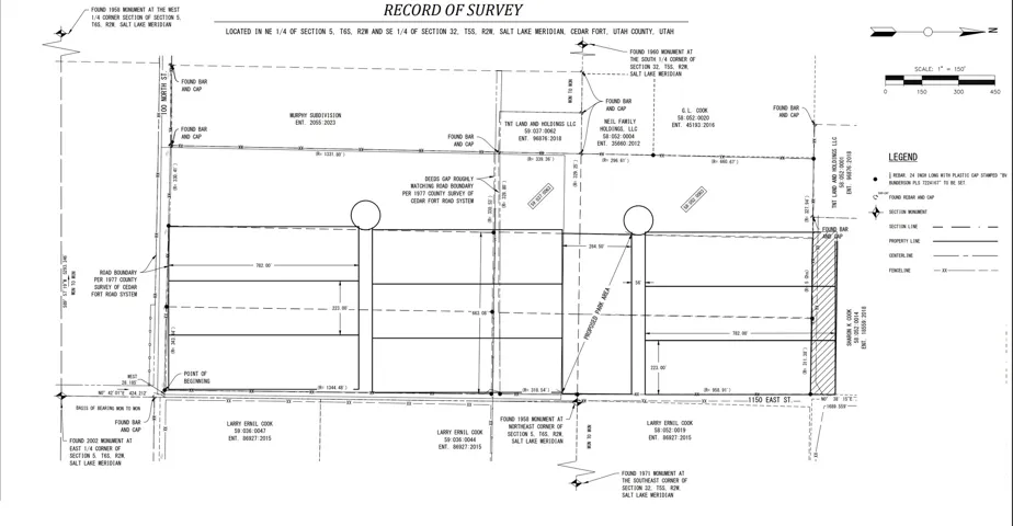 Record of Survey. Illustrating property boundaries and related survey information