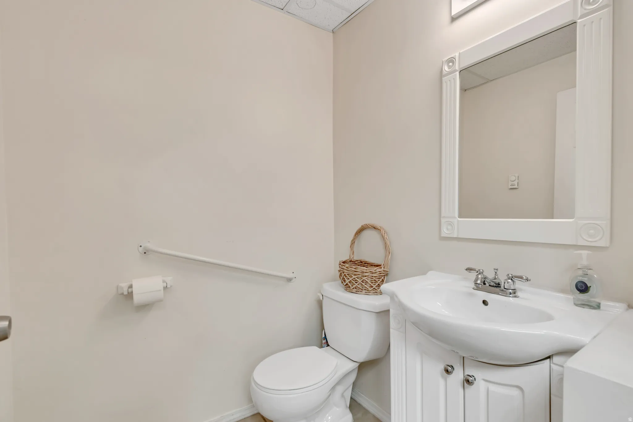 1/2 bath off of converted garage