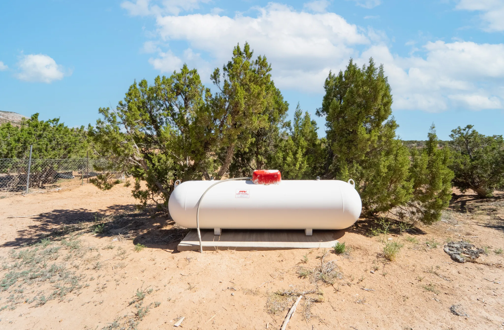The LP tank is serviced by a propane company and has the option of equal monthly payments.