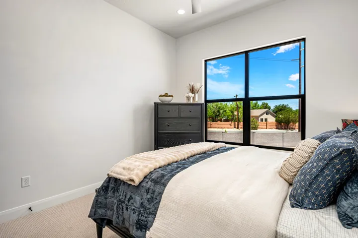 Expansive multi-pane window with black framing