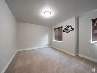 Neutral-toned carpeting throughout