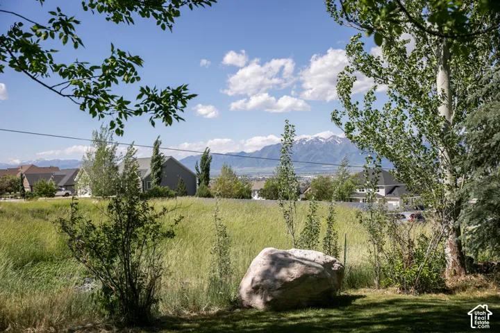 Side yard with south-east mountain views.
