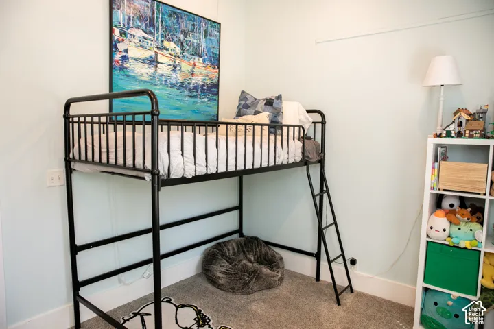 Bedroom #3 with Light blue wall color with white trim