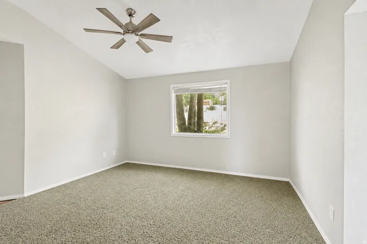 View of vaulted family room from entry.