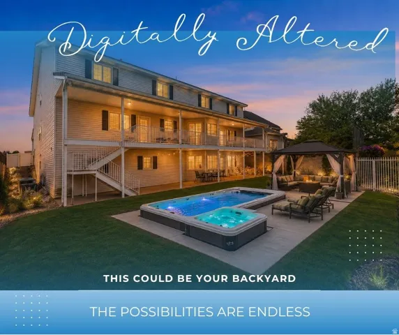 Marketing Image. Depicting a digitally altered rendering of the property's exterior and recreational facilities