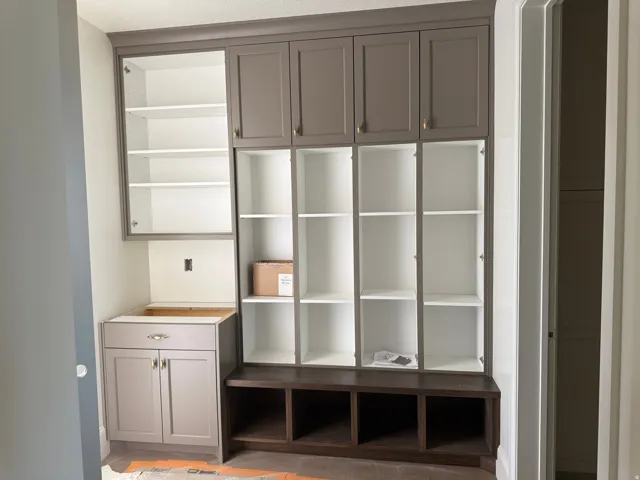 Built-in cabinetry with varied storage options