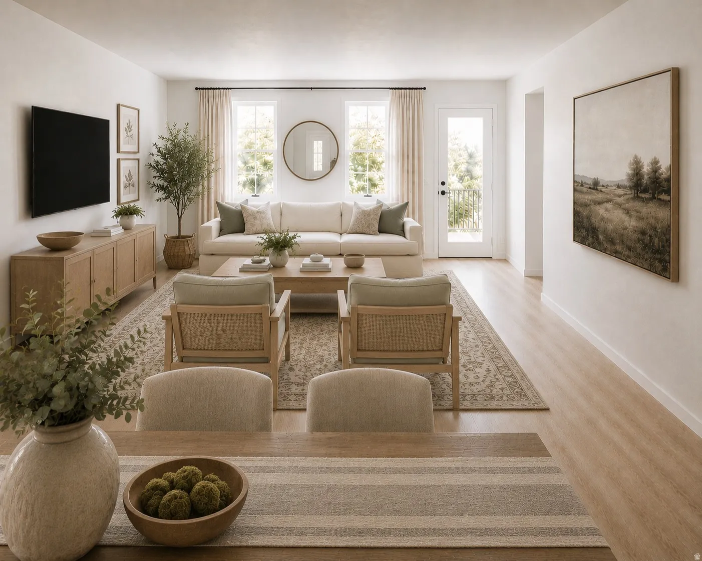 Rendering of great room layout.