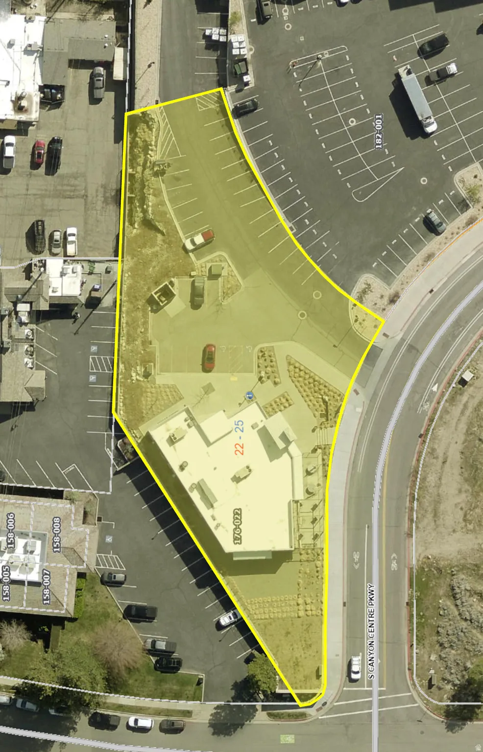 Aerial Map. Illustrating the property's boundaries and surrounding parcels