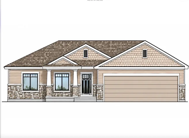 Architectural Drawing. Illustrating the exterior facade of the property