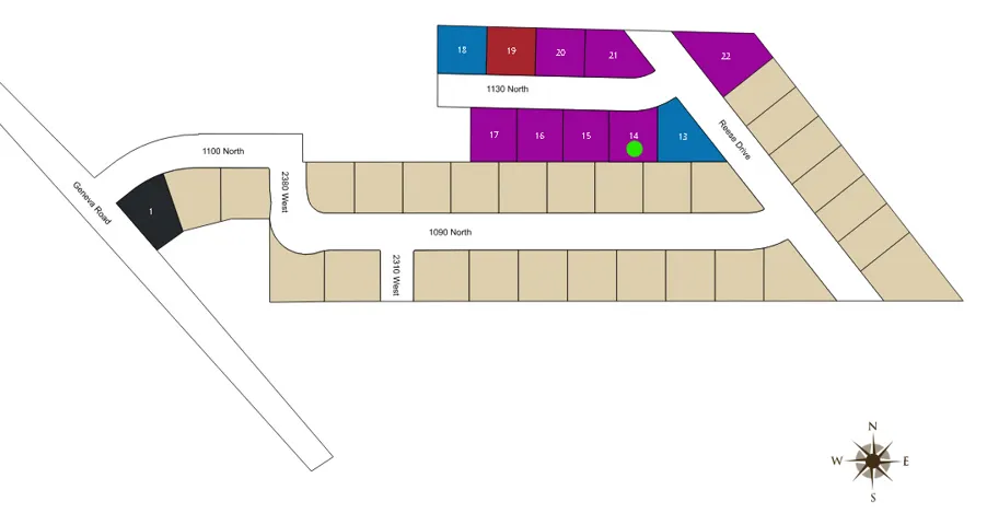 Plat Map. Illustrating the property's position within a numbered lot configuration and surrounding thoroughfares