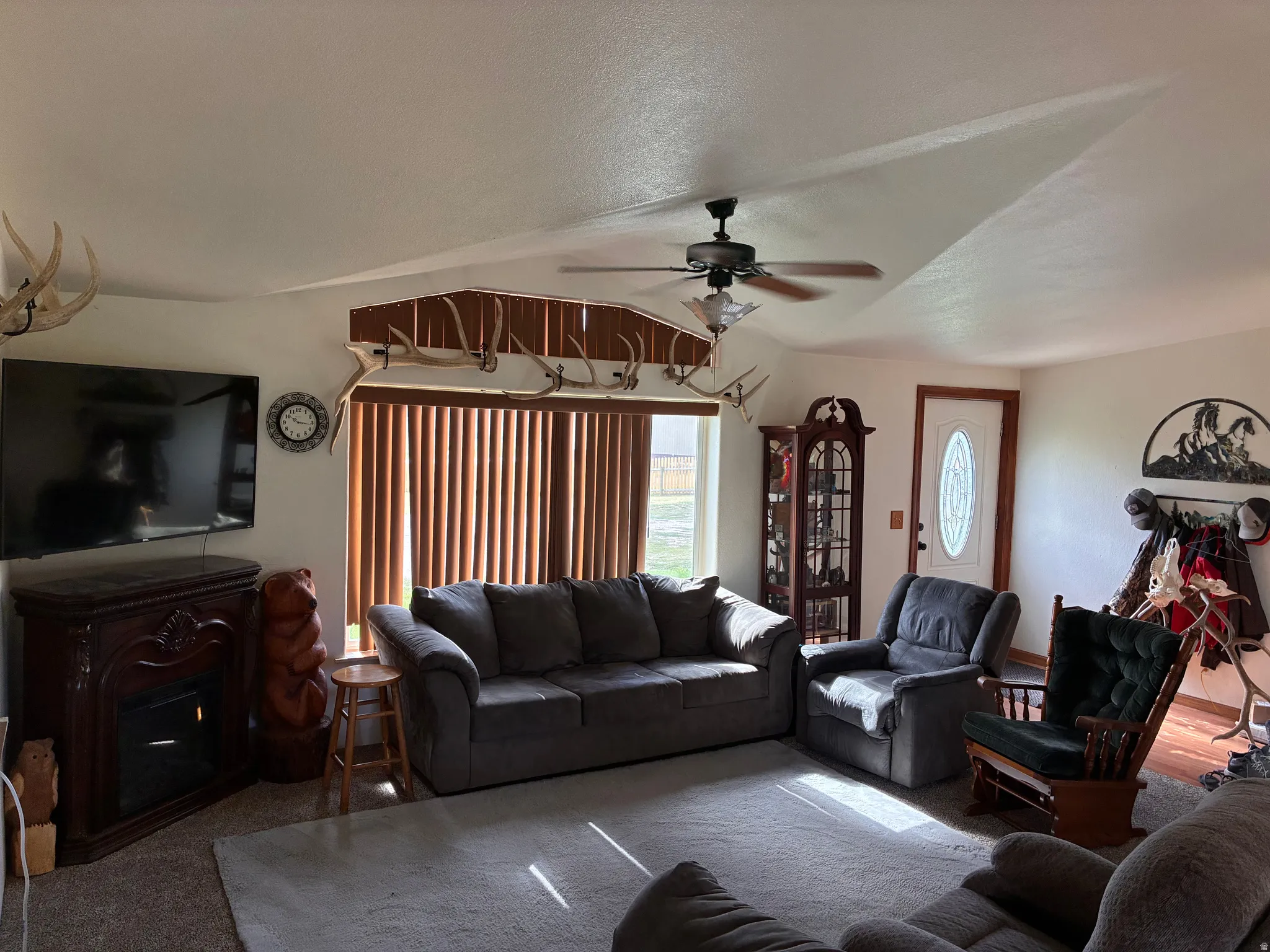 Living room with entryway.