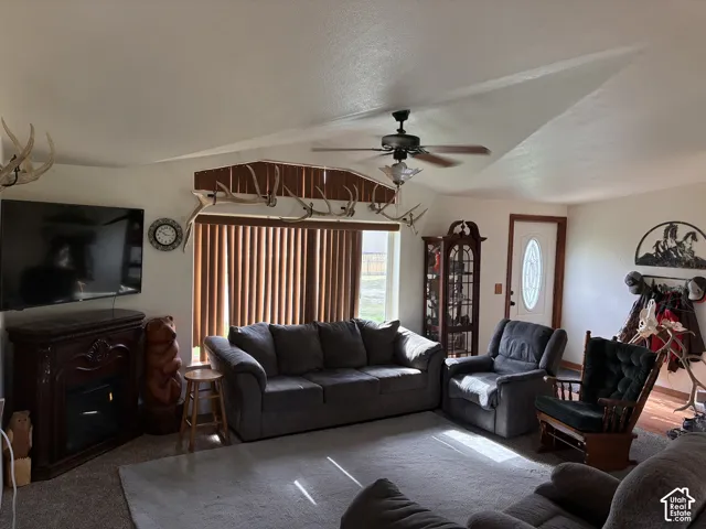 Living room with entryway.