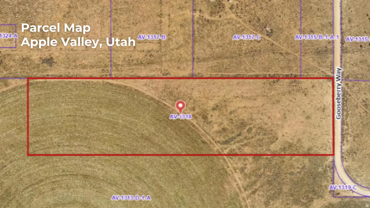 Parcel Map, Apple Valley, Utah. Illustrating parcel boundaries and identification numbers for the property