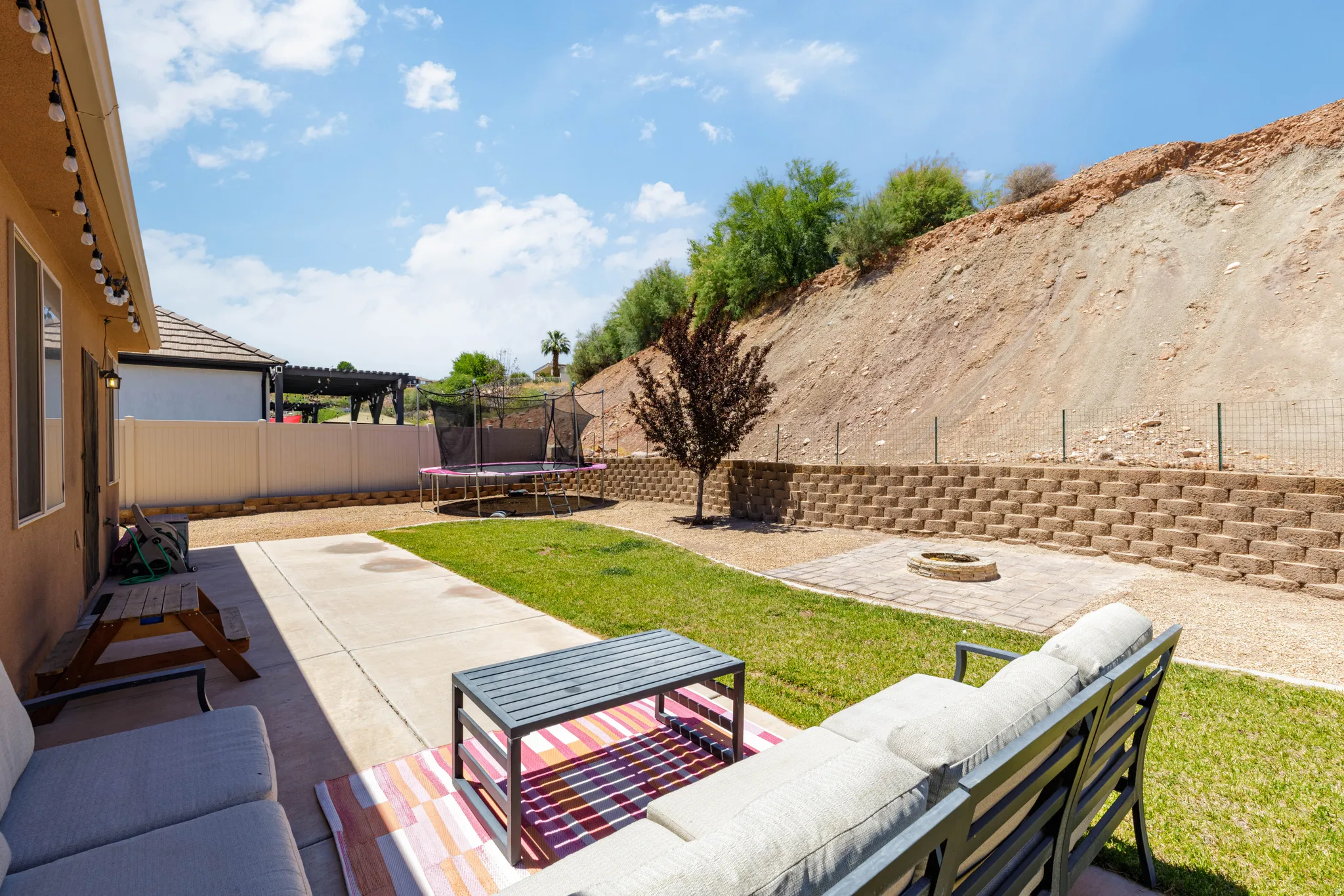 Spacious backyard with no backyard neighbors for extra privacy