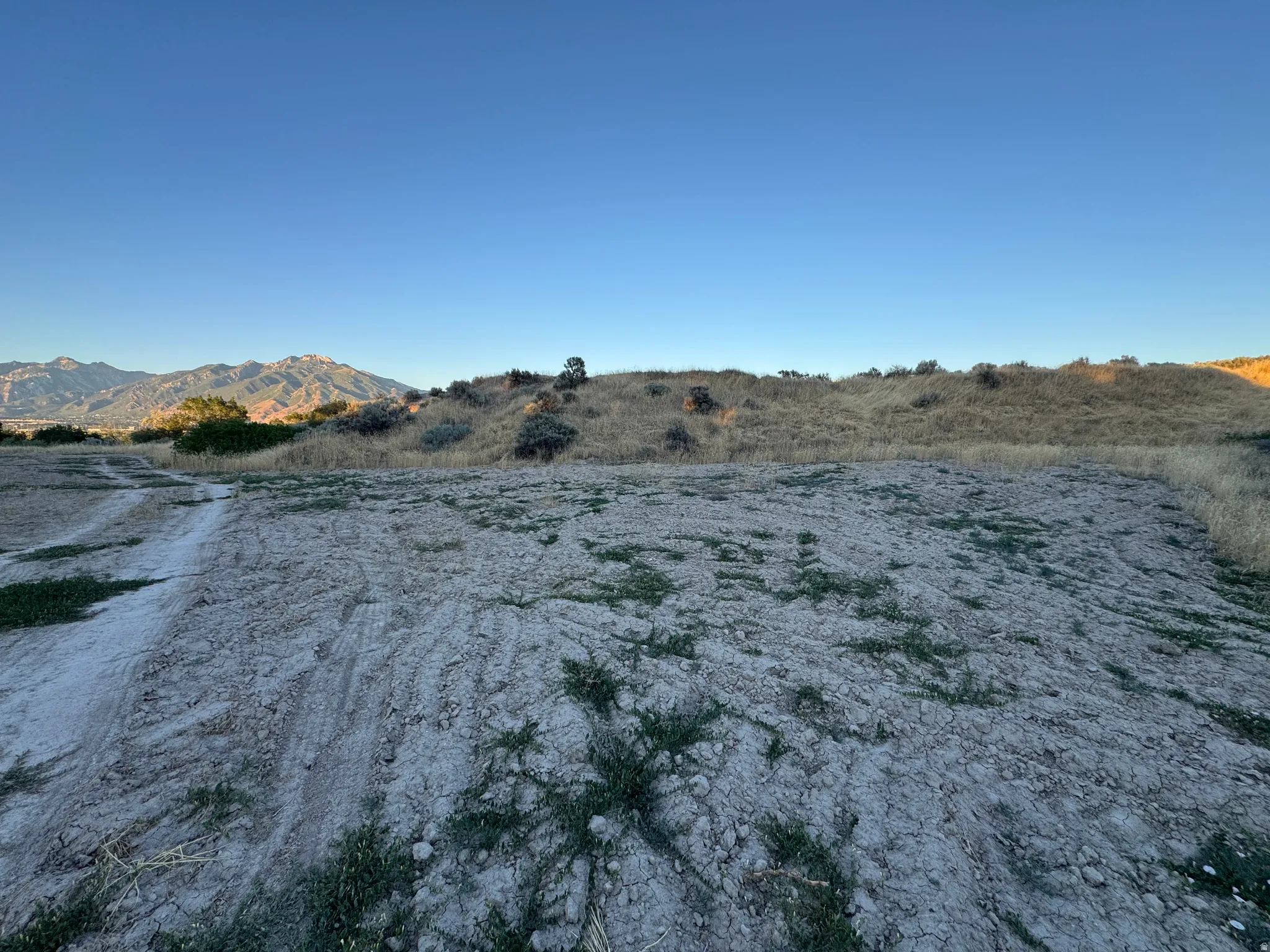 View east of the lot from the north west corner of the lot (where the for sale sign is located)