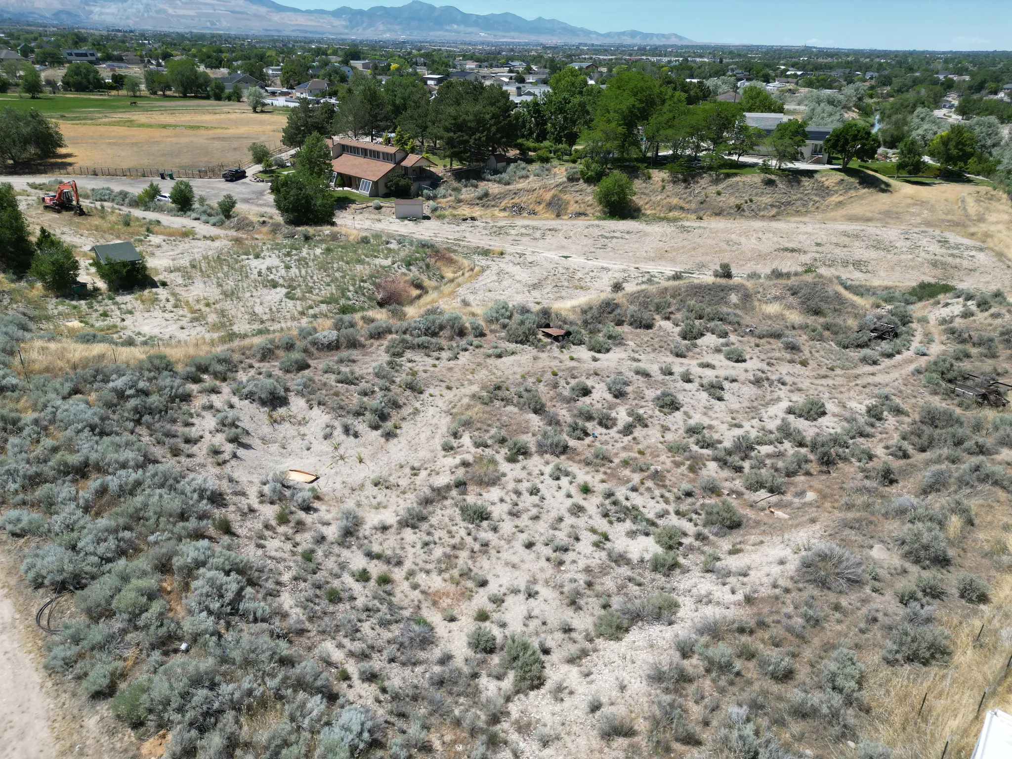 Aerial view of lot looking north west