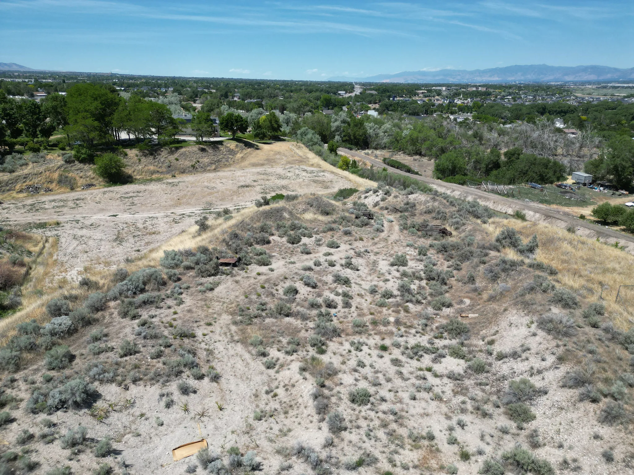 Aerial view of lot looking north
