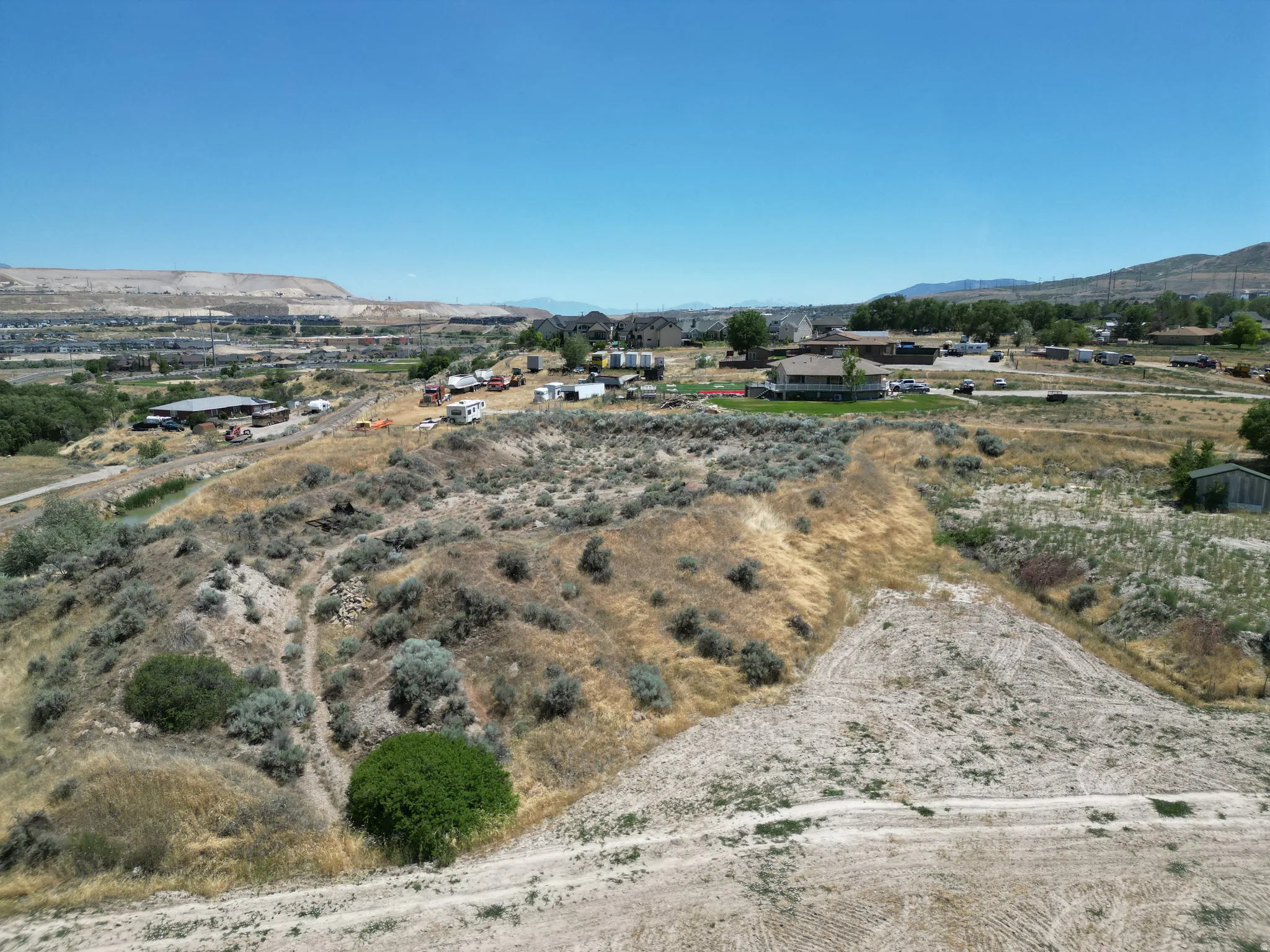 Aerial view of lot looking south.