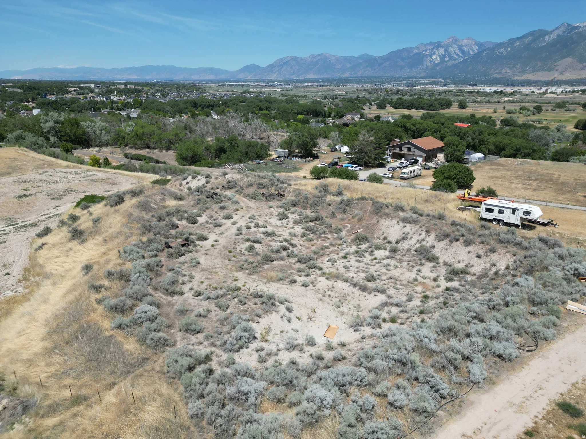Aerial view of lot looking north east