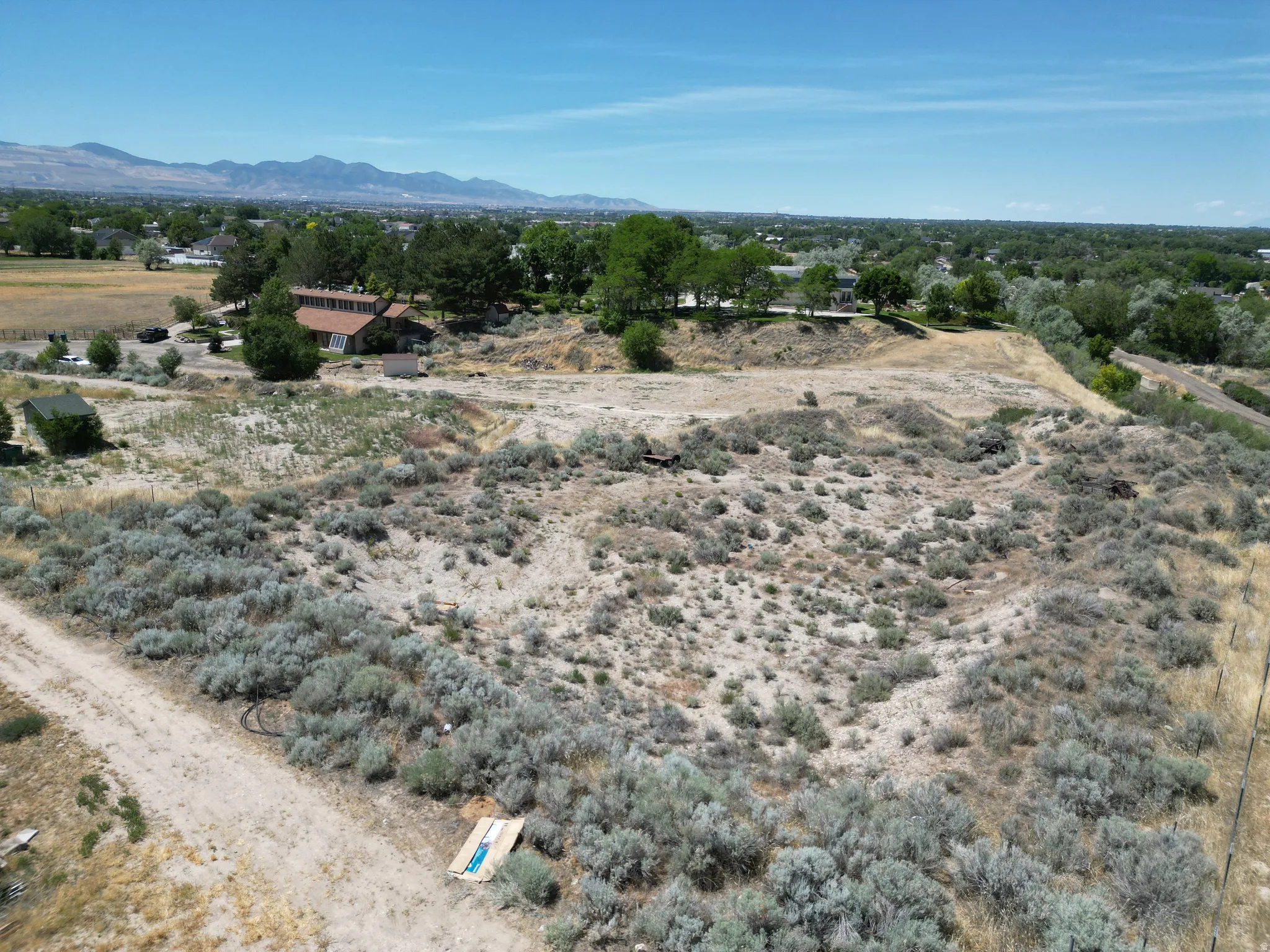 Aerial view of lot looking north west