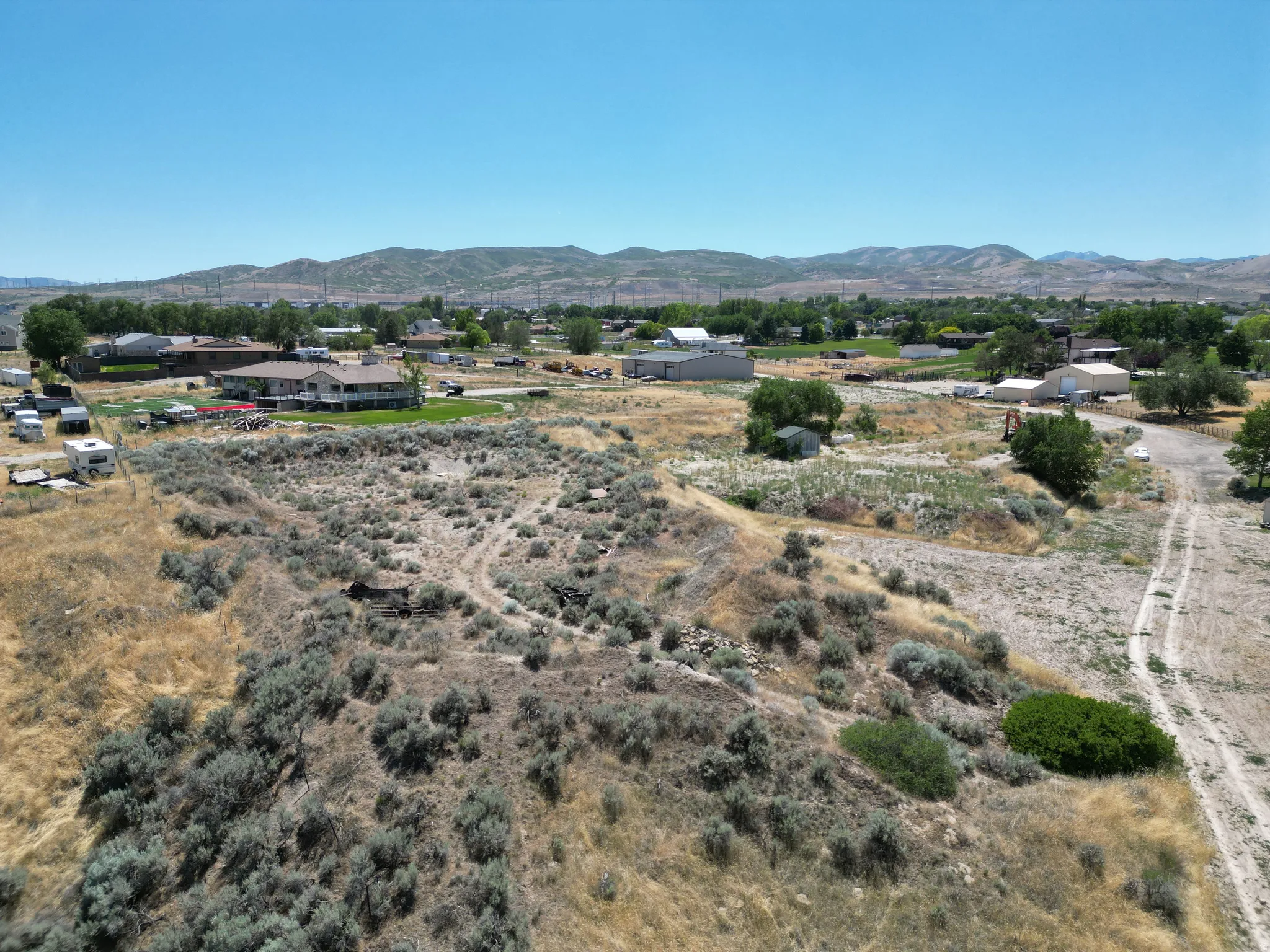 Aerial view of lot looking south west