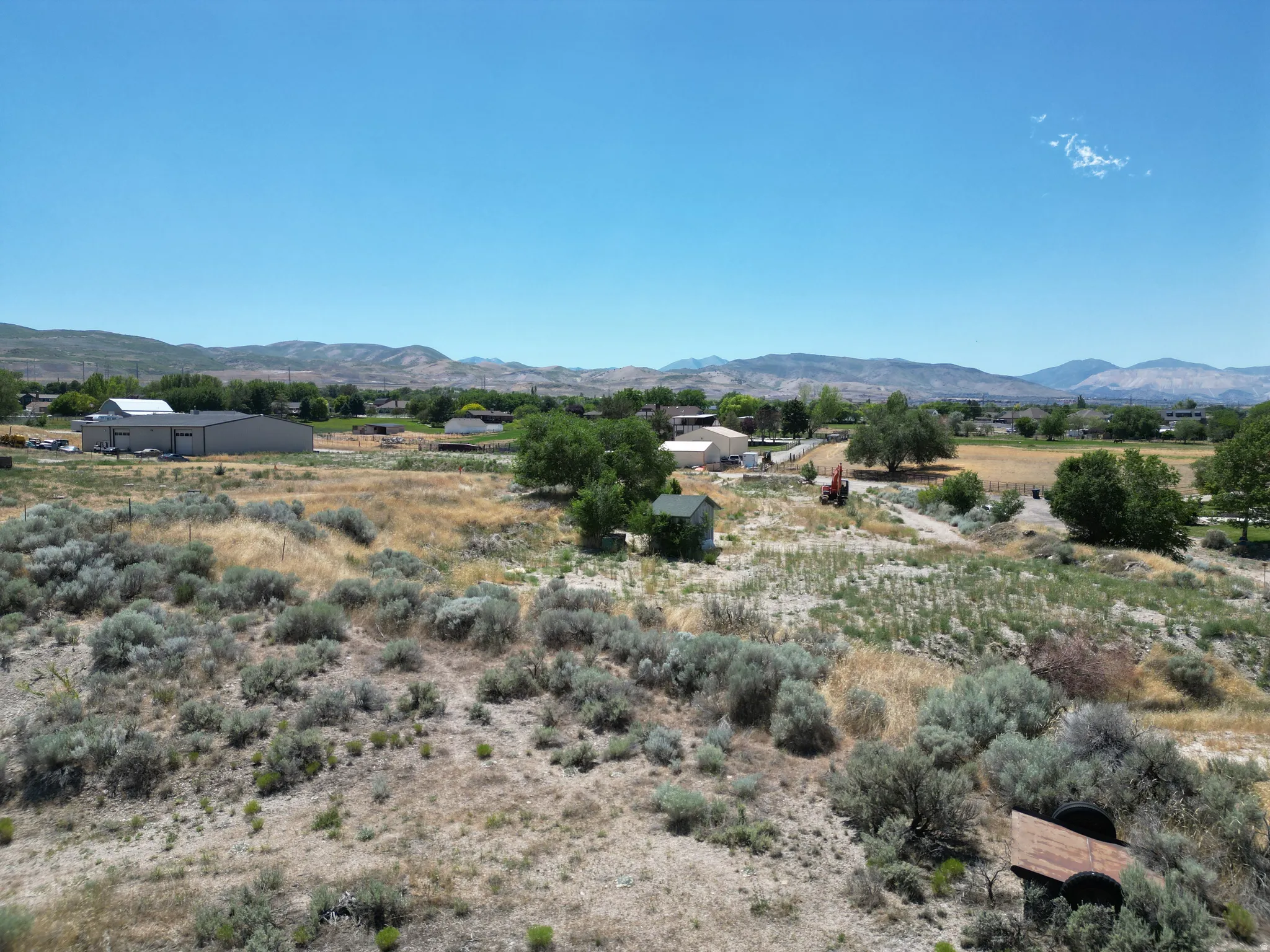 Aerial view looking west