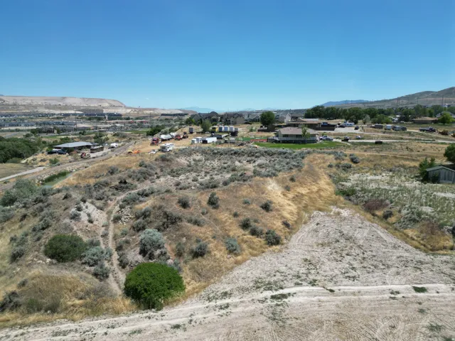 Aerial view of lot looking south.