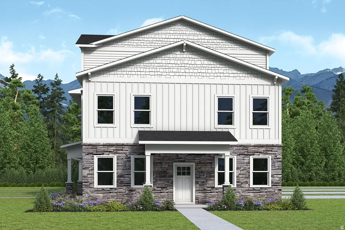 Exterior rendering of the townhome.