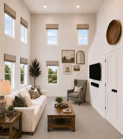 Rendering of great room layout.