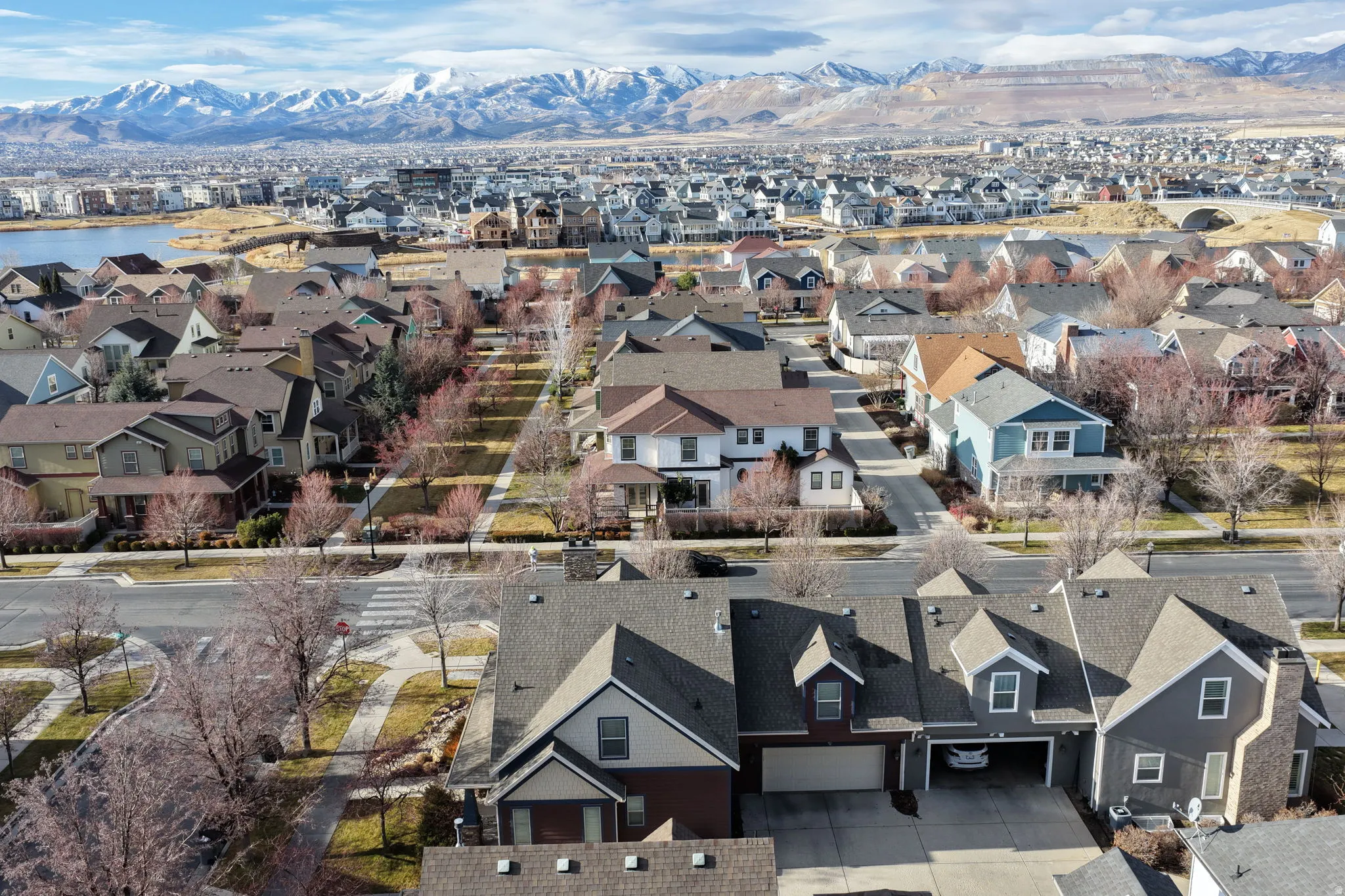 Residential neighborhood with established streets and mature trees