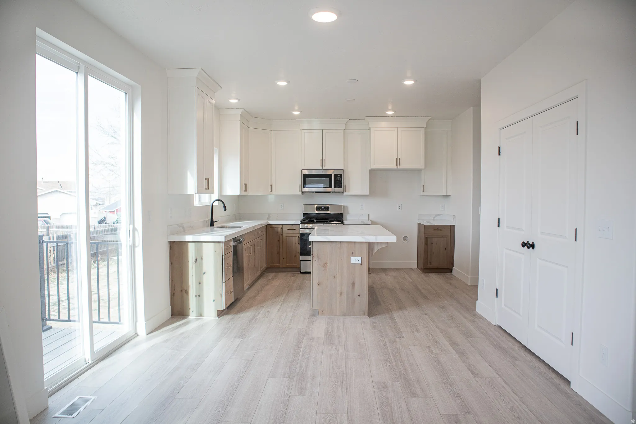 View of kitchen and dining area