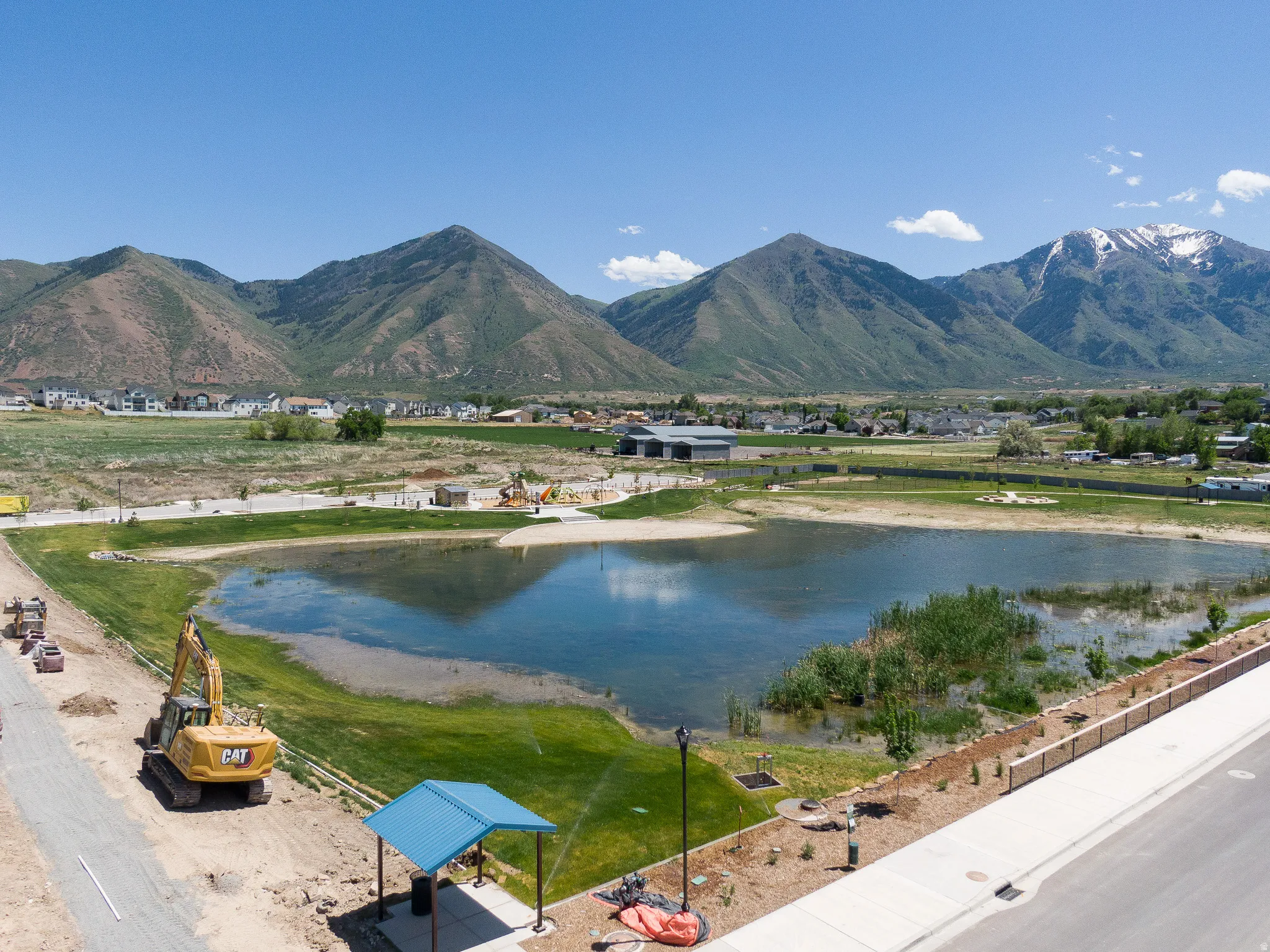 View of the new park and pond in Salem Fields