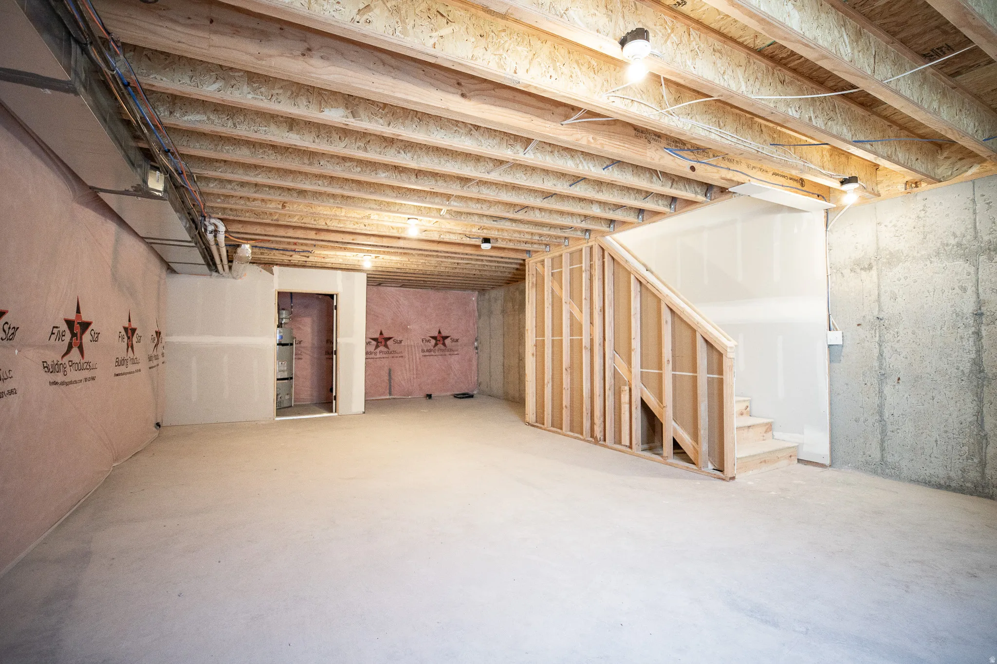 View of unfinished basement