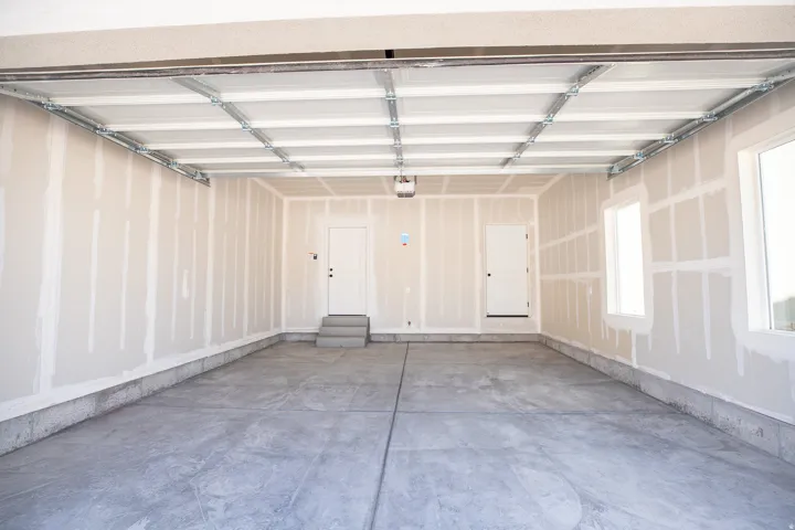 2 car garage with a storage closet