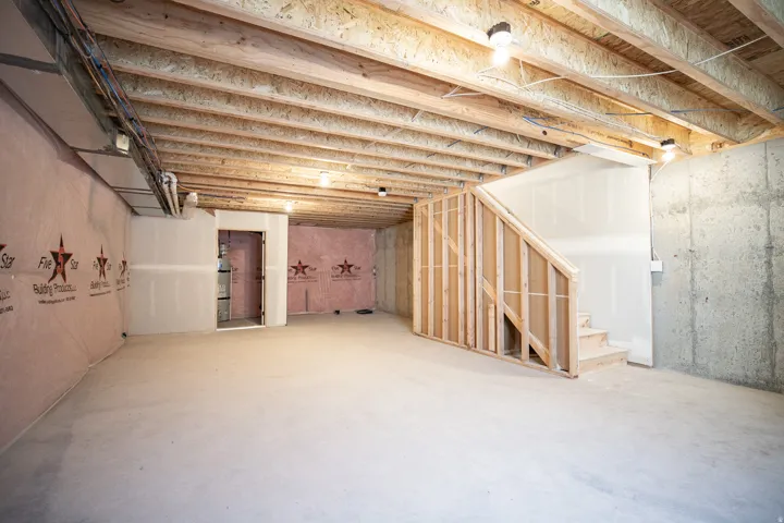 View of unfinished basement