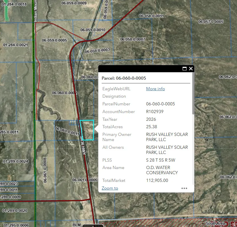 Tax Parcel Information. Displaying ownership, acreage, and market value details for the property