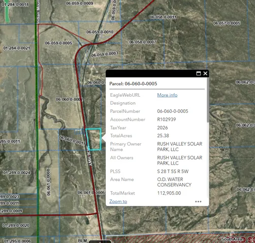 Tax Parcel Information. Displaying ownership, acreage, and market value details for the property