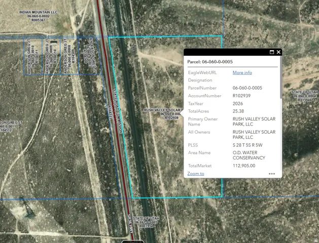 GIS Parcel Map with Data Overlay. Displaying property boundaries and associated owner and tax information