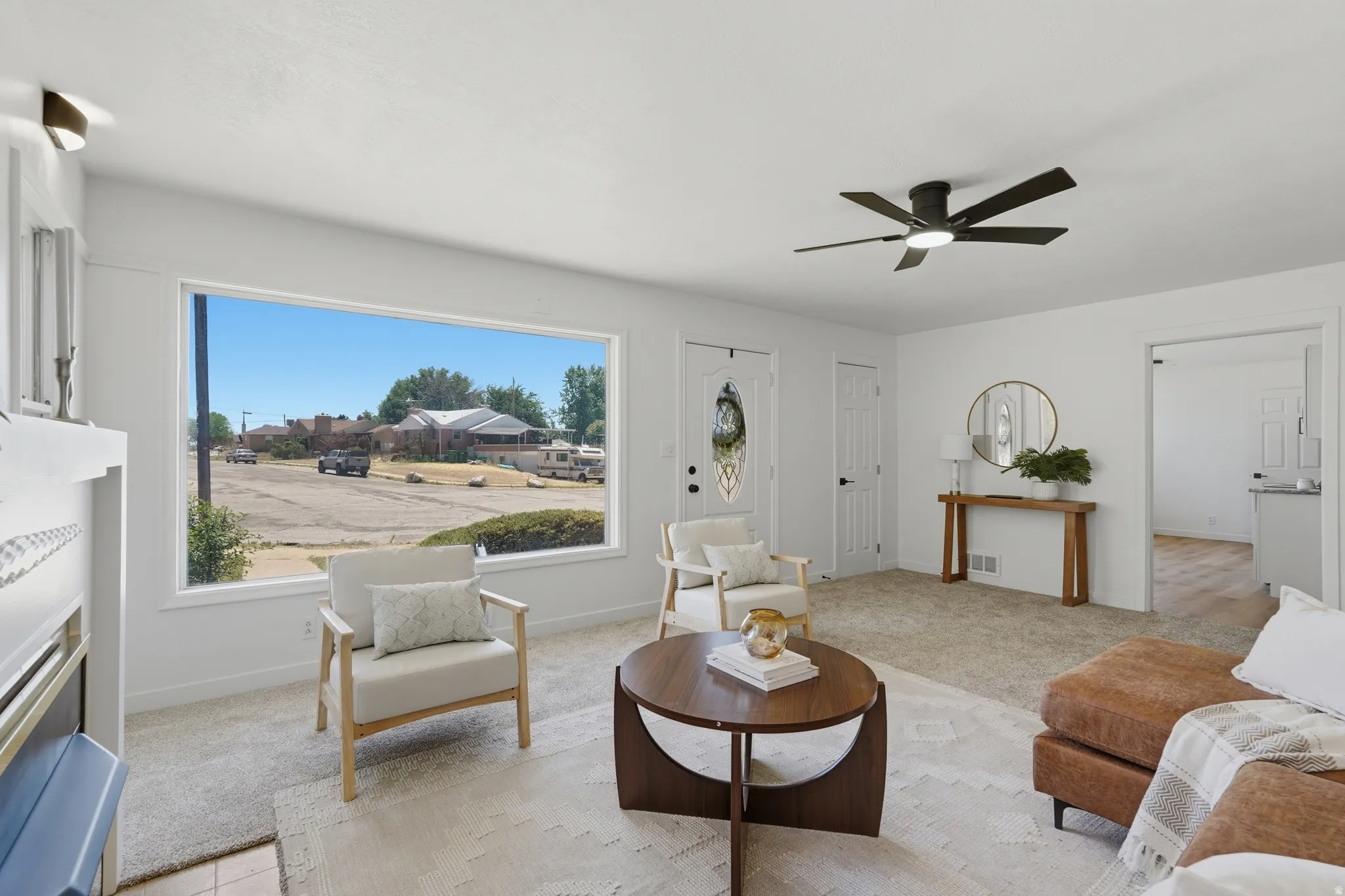 Expansive picture window illuminating the living space