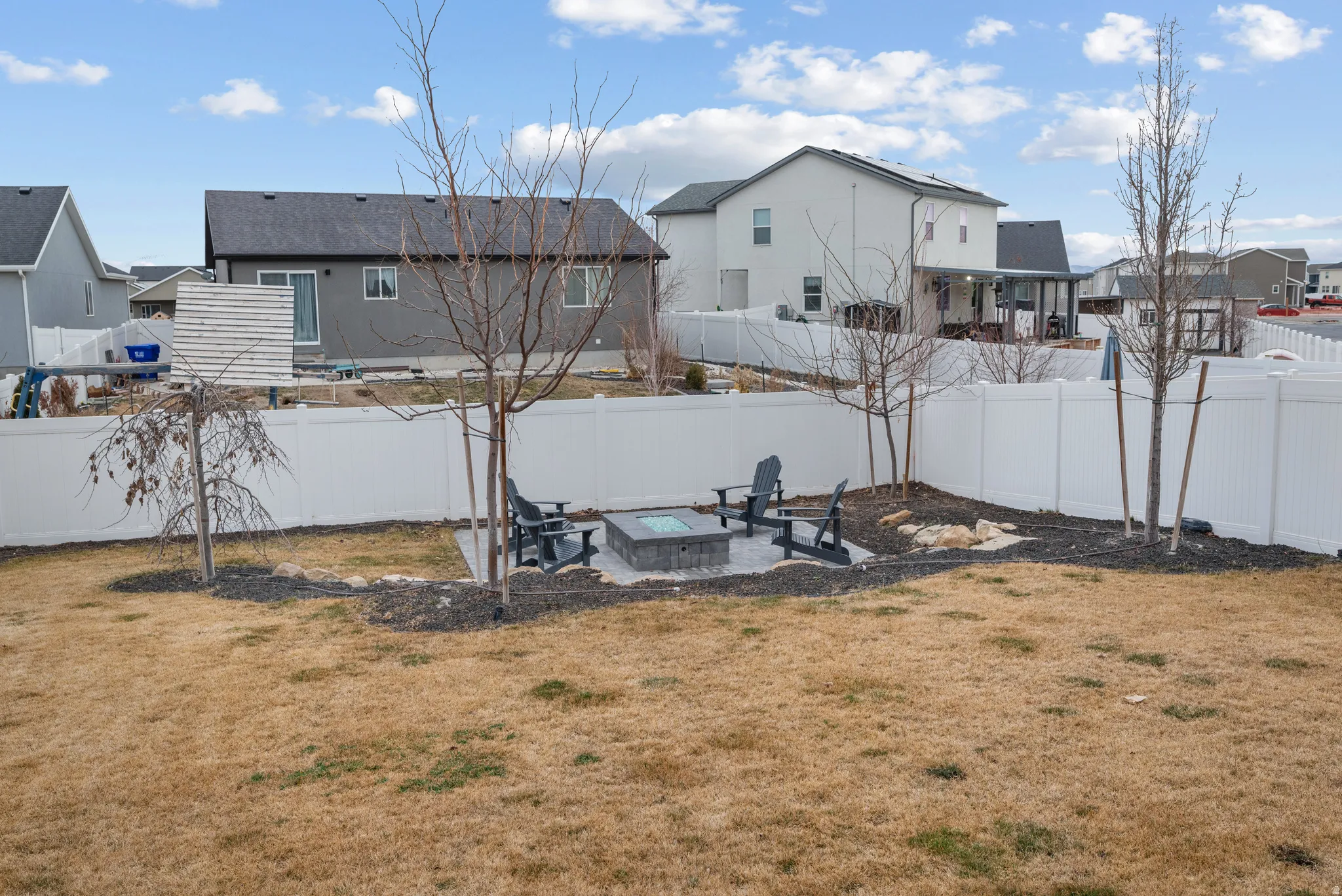 finished backyard with full fencing