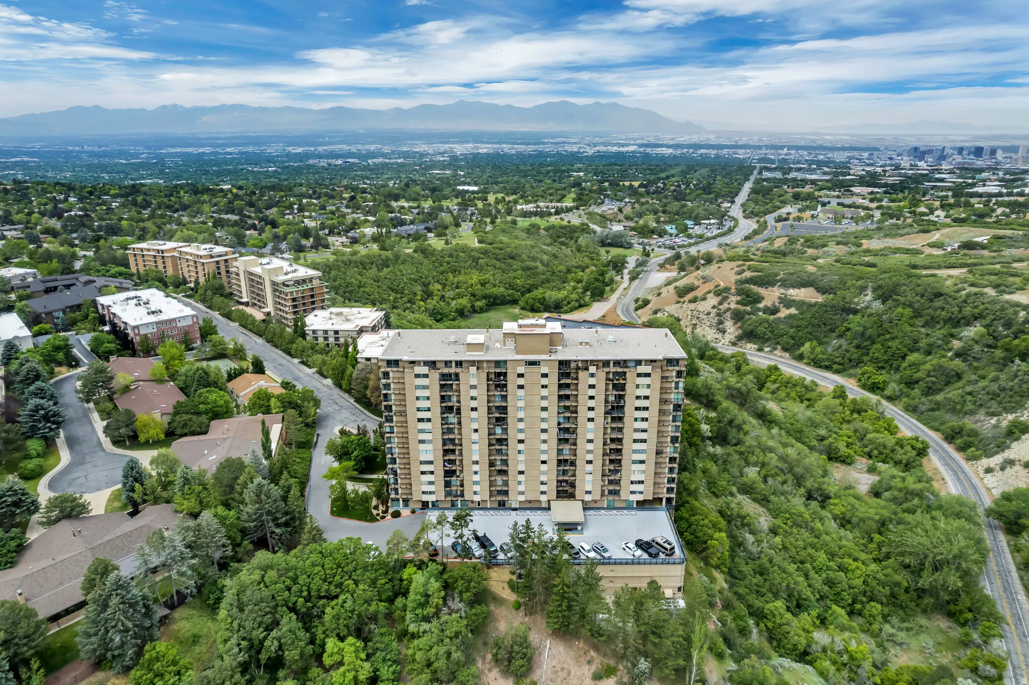 High-rise looking toward Salt Lake City and the Great Salt Lake.