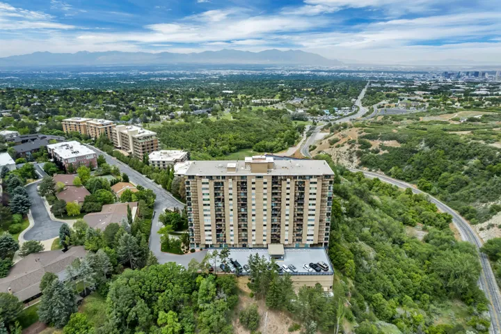 High-rise looking toward Salt Lake City and the Great Salt Lake.