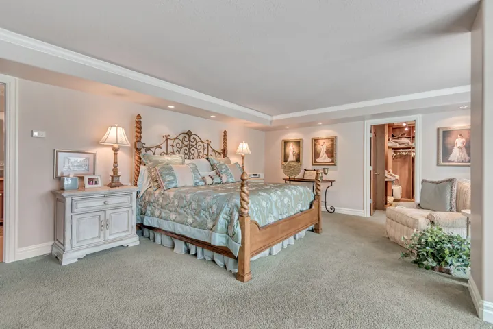 Master Bedroom featuring trey ceiling and walk in closet