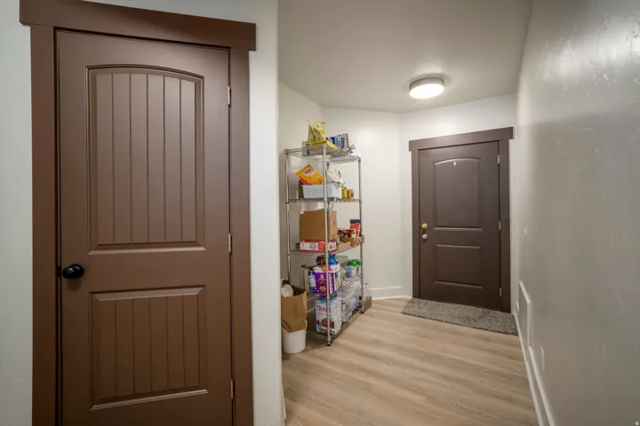 Hallway storage for basement aparment