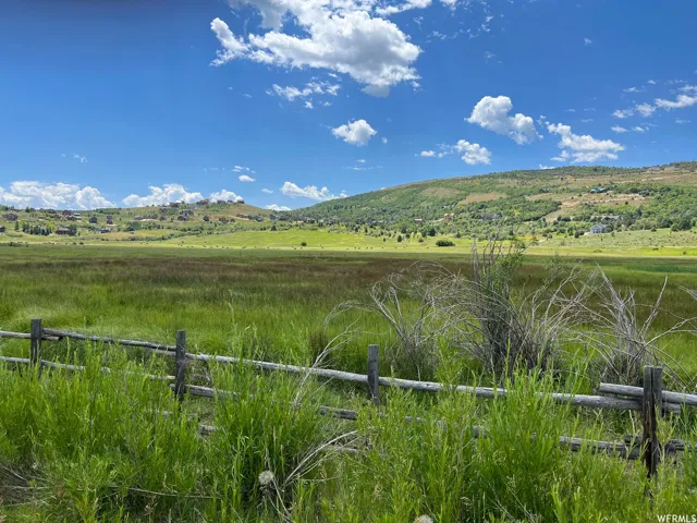 Expansive natural landscape featuring lush green fields