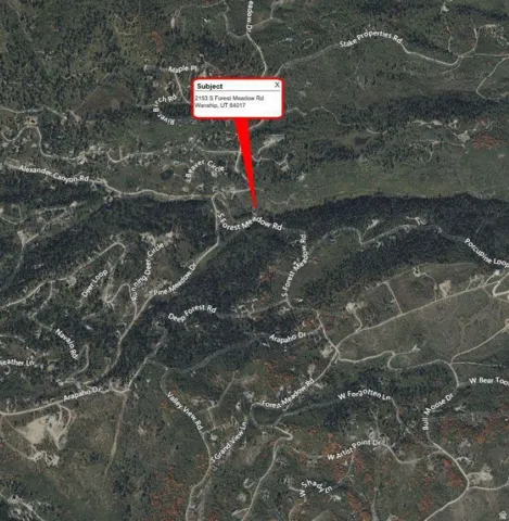 Geographic Information System (GIS) Map. Depicting the location of the property at 2153 S Forest Meadow Rd, Wanship, UT 84017