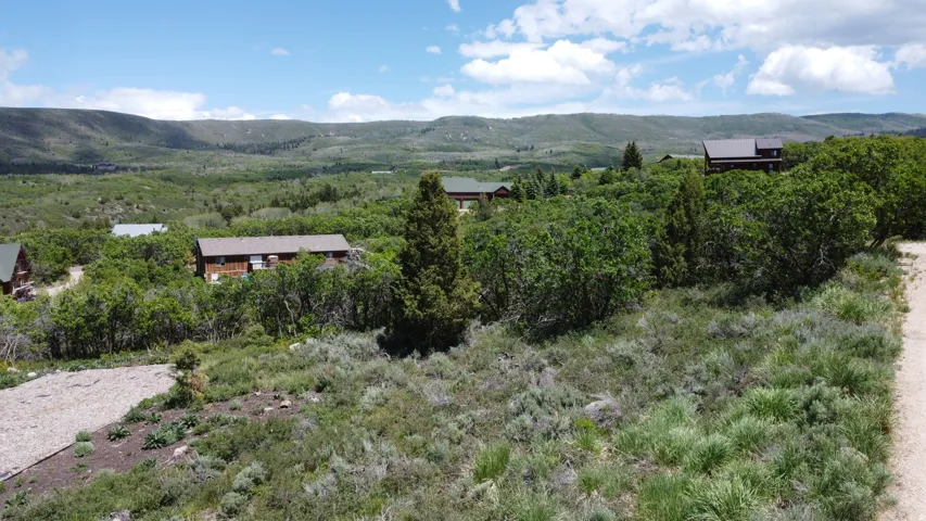 Elevated lot featuring a partially cleared building site and natural landscaping with mature trees