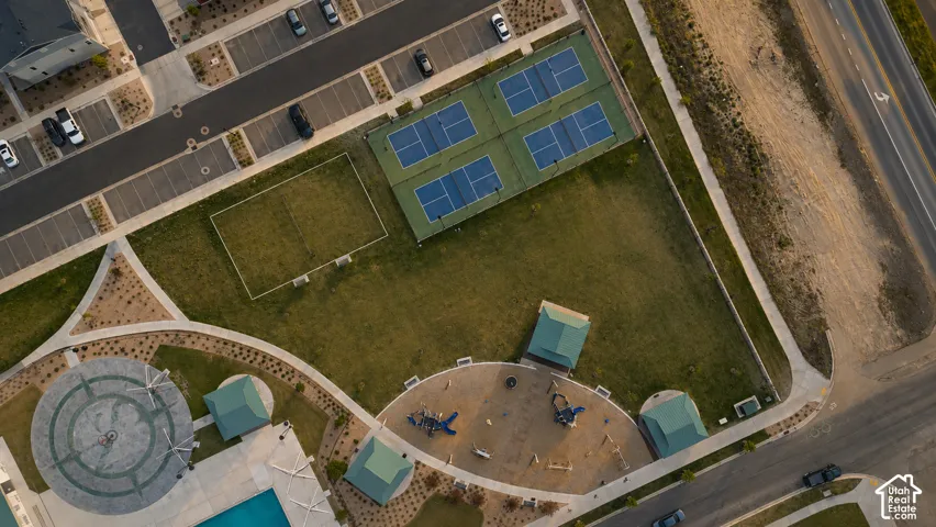 Community recreation area featuring multiple amenities