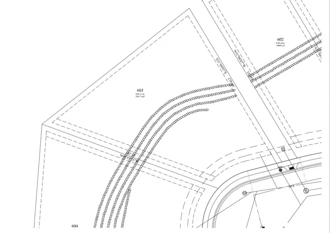Survey Plan. Illustrating property lines, lot numbers, and site features for the property